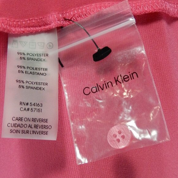 Calvin Klein Sleeveless Top Hot Pink Ruched Waist Blouse Sz Large NWOT - Picture 10 of 11